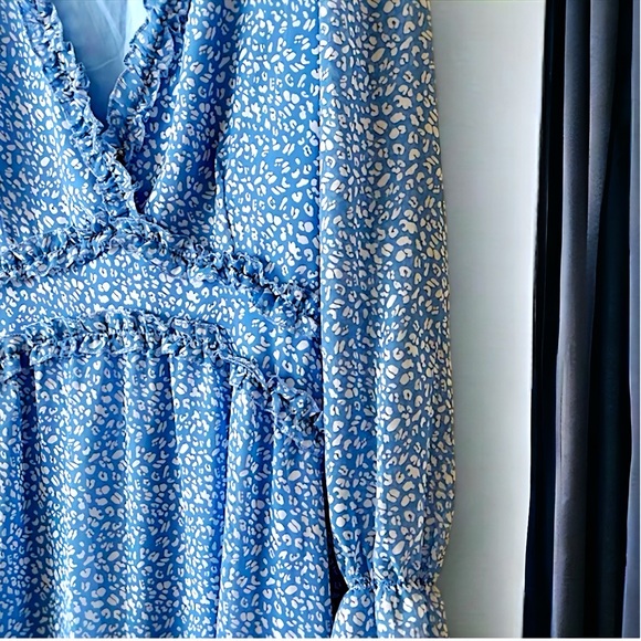 Ruffle Dot Print Dress LARGE - Picture 5 of 12